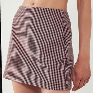 small pink and black gingham skirt